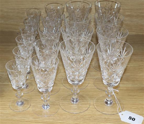 A part suite of cut drinking glassware